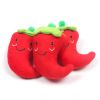 Cute Plush Animal Shape Squeak Sound Pet Cat Dog Toys Funny Durable Chew Molar Toys Fit For All Pets Eggplant Chili Fleece Toy