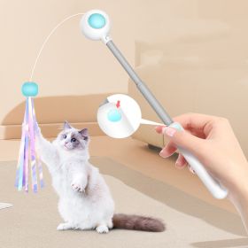 NEW 2-in-1 Retractable Cat Wand Toys Gravity Pet Laser Tease Cat Stick Self Hi Toy With Ball (Option: Blue-Ordinary model)