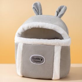 Animal-shaped Pet Diaper Bag Off-shoulder Bag Kitten Puppy Portable Cat Bag Pet Backpack (Option: Milo Gray Rabbit Hand Bag-Small Size)