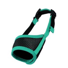 Pet Dog Mouth Cover Anti-biting Anti-barking And Eating Masks (Option: Green-M)