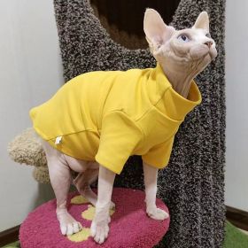 Hairless Cat Clothes Thermal Base (Option: Yellow-XS)