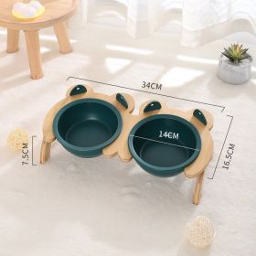 Cervical Spine Tilt Ceramic Cat Basin (Option: Green-Double bowl)