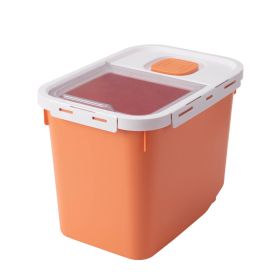 Pet Food Cat Food Barrel Moisture-proof Sealed Barrel (Color: Orange)