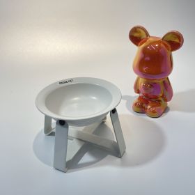 Ceramic Cat Bowl Cat Iron Frame High Leg Tableware Combination Fairy Dining Rack Cat Food Holder (Option: White Bowl)