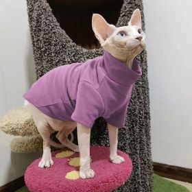 Hairless Cat Clothes Thermal Base (Option: Purple-XS)