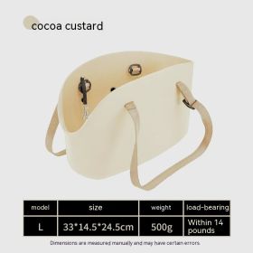 Breathable Lightweight And Large Capacity Portable Pet Cat Dog Shoulder Bag (Option: Cocoa Milk-M)