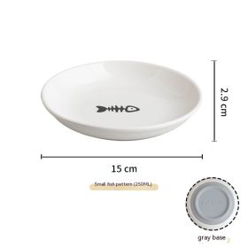 Silicone Non-slip Ceramic Cat Plate Pet (Option: Fishbone Plate Gray Silicone)