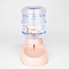 Automatic Pet Feeder Cat Drinker Water Feeding Dog Bowl Cat Bowl Food Storage Bucket Combination (Option: Pink-Feeder)