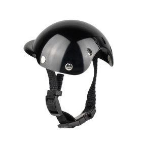 Pet Helmet New Motorcycle Helmet Dog Cat Accessories Pet Toy Hat Headwear (Option: S-Black)