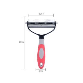 Dog And Cat Dual Purpose Combs For Removing Floating Hair And Dead Knots (Option: Pink-L)