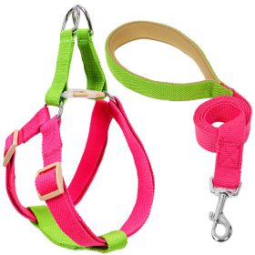 Color Pet Drawstring Leash Vest-style Dog Leash (Option: 2style-L)