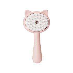 Cat Ear Pet Hair Removal Brush Cat Electric (Option: Pink-USB)