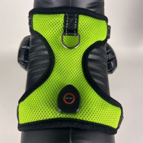 LED Luminous Pet Harness USB Charging (Option: Green-S)