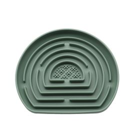 Slow Food Anti-choke Silicone With Suction Cup Pet Food Basin (Color: Green)