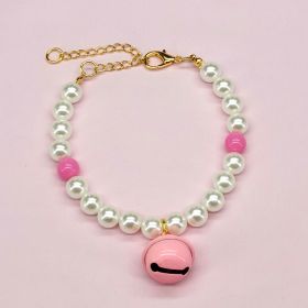 Pet Necklace Cat Bell Ornament Christmas Product (Option: Pink And White Bell-L Code)