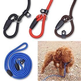 High Quality Pet Dog Leash Rope Nylon Adjustable Training Lead Pet Dog Leash Dog Strap Rope Traction Dog Harness Collar Lead (Color: black)