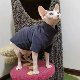 Hairless Cat Clothes Thermal Base (Option: Navy Blue-XS)