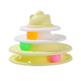 Cat Self-Hi Track Amusement Plate Interactive Educational Toys (Option: Yellow And White)