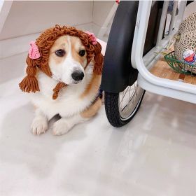 New Pet Hat Cute Style Braid Headgear Spring And Autumn (Option: Brown-M)