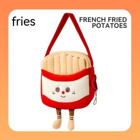 Animal-shaped Pet Diaper Bag Off-shoulder Bag Kitten Puppy Portable Cat Bag Pet Backpack (Option: French Fries Messenger Bag-Small Size)