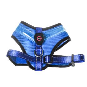 LED Luminous Dog Harness Led USB Charging Dog Chest Strap Vest Pet Safety Reflective Harness Pet Vest For Puppy Large Dog Pet Products (Option: Blue-M)