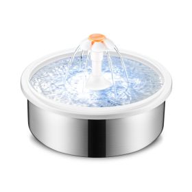 Round Semi-steel Pet Water Dispenser Electric Cycle (Option: Silver-EU)